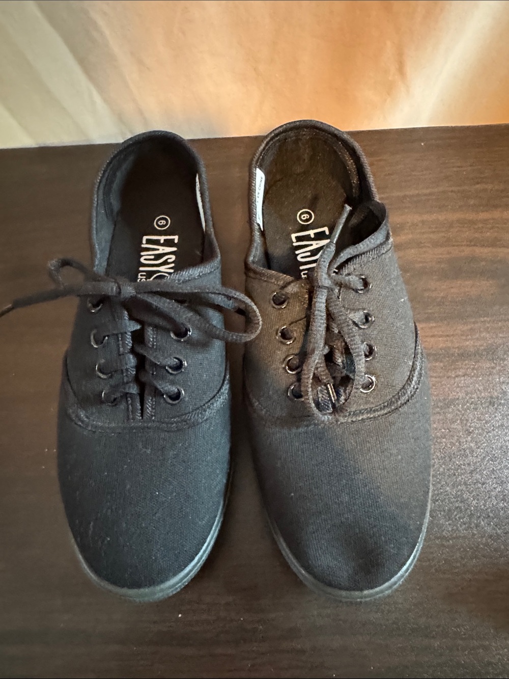 Black Canvas Lace-Up Shoes